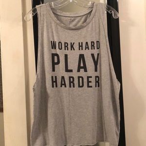 Work hard play harder muscle tee